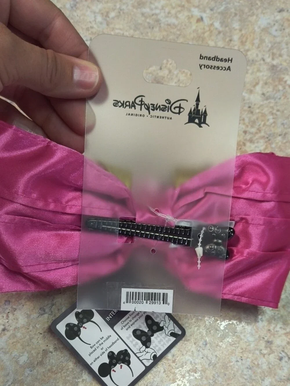 Disney Parks Pink and Gold Princess Bow Headband NWT
